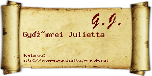 Gyömrei Julietta névjegykártya